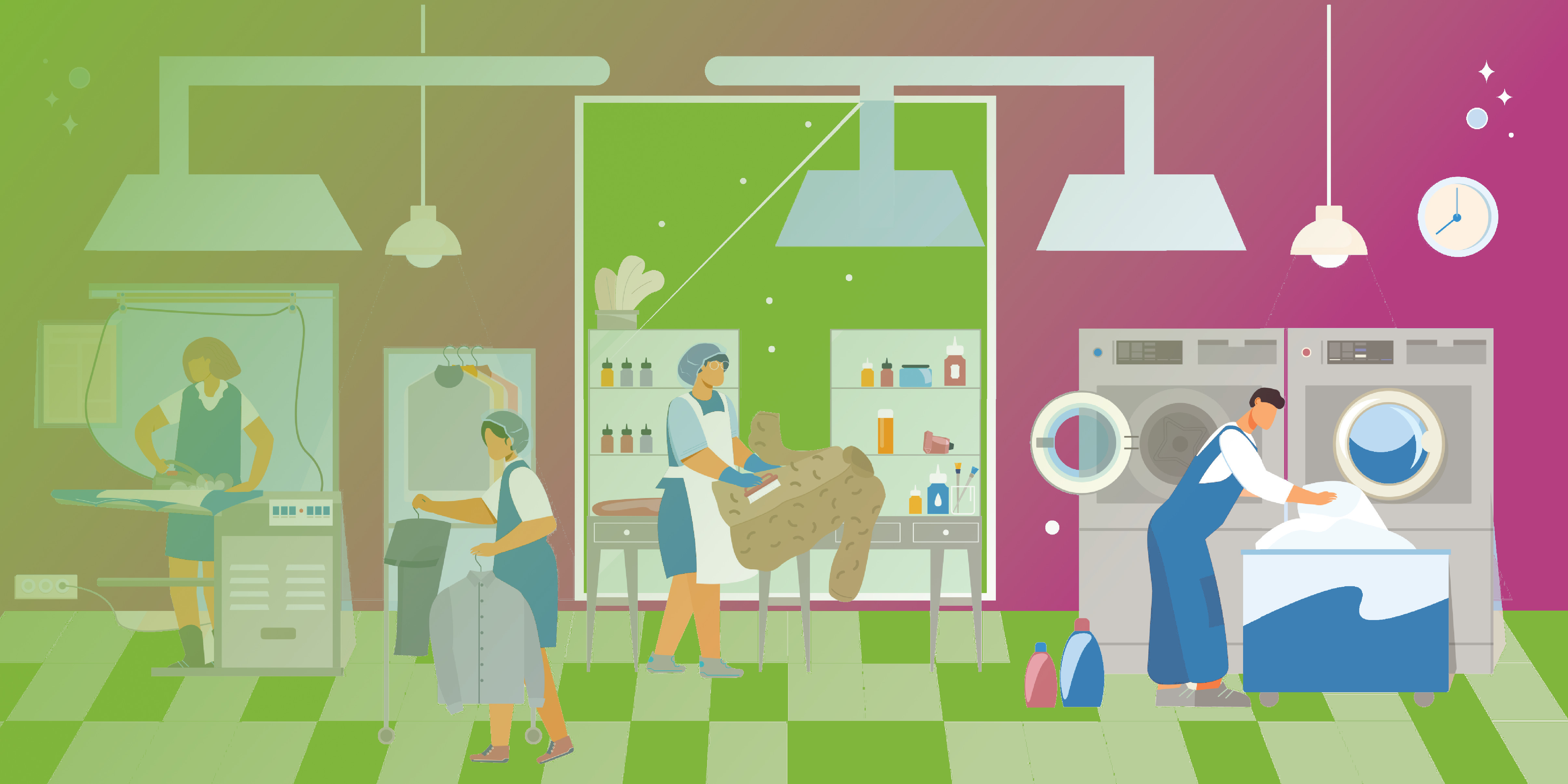 Commercial Laundry Pink Gradient Shutterstock 1832385265